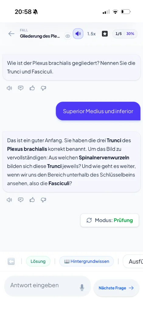 CasePrep Vorklinik Fallsimulation Leitungsbahnen Arm Plexus brachialis