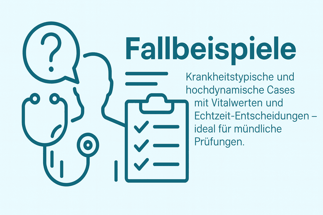 Studierende übt klinische Falldiskussion mit Tablet