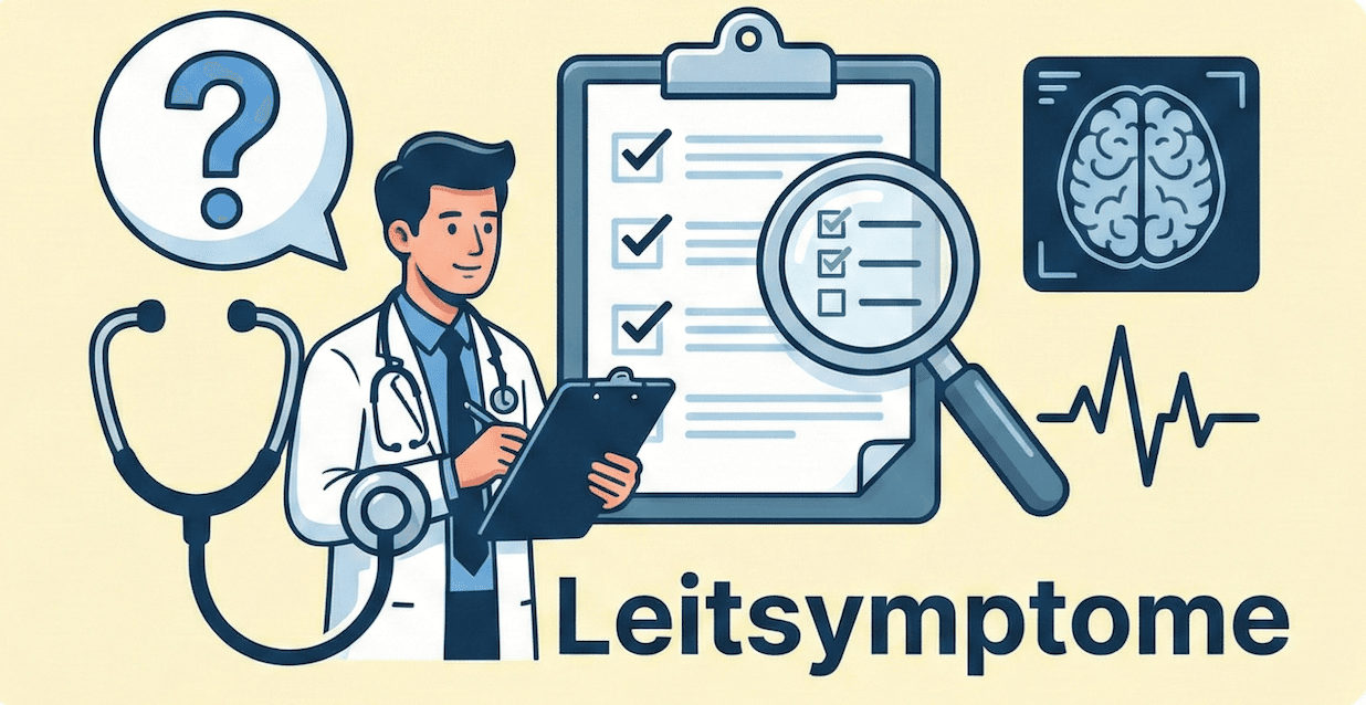 Notizen zu Leitsymptomen auf einem Clip Board