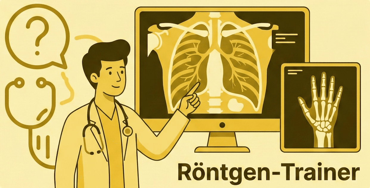 Studierende betrachtet Röntgenbilder auf einem Monitor